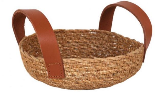 CESTO Ø15CM ALT.5CM VIME C/ASA COURO